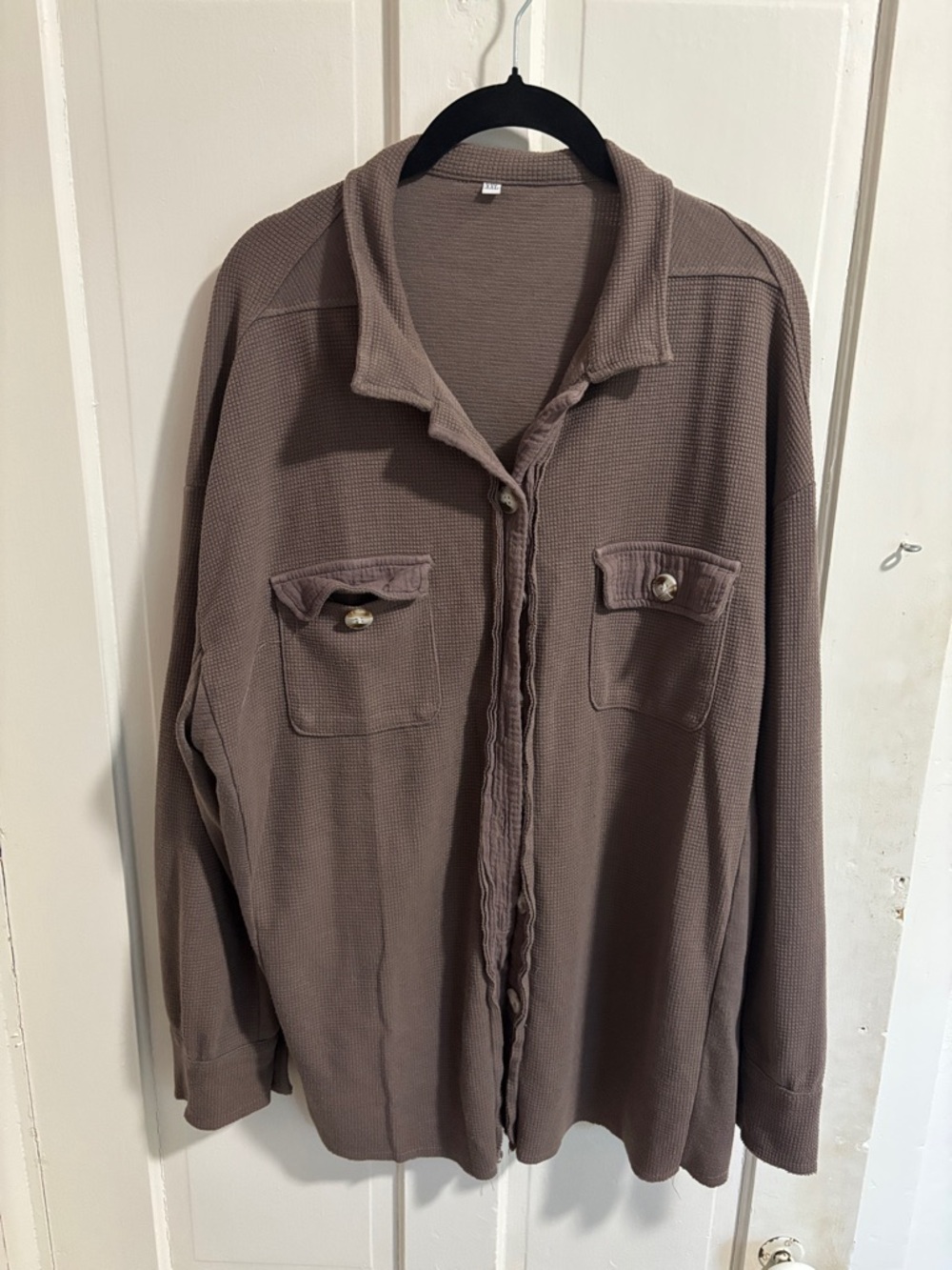 Amazon Women's Button-Down Shirt Jacket in Taupe
